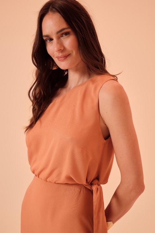 Vestido Cropped Harmonia Laranja - foto 4