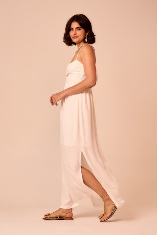 Vestido Cropped Jacquard Folha Off - foto 2
