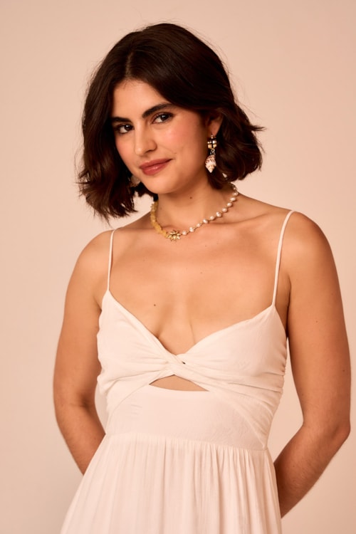 Vestido Cropped Jacquard Folha Off - foto 4