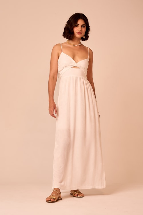 Vestido Cropped Jacquard Folha Off - foto 1
