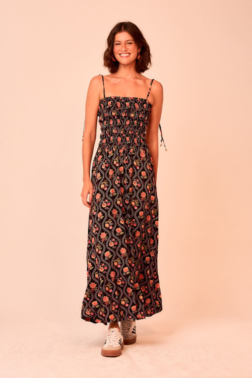 Vestido Cropped Jardim Arabesco Estampado - foto 1