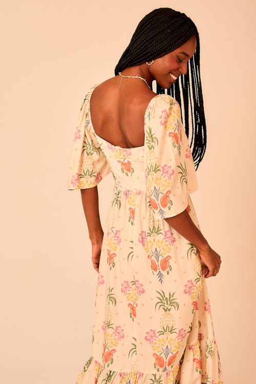 Vestido Cropped Jardim Das Frutas Estampado - foto 5