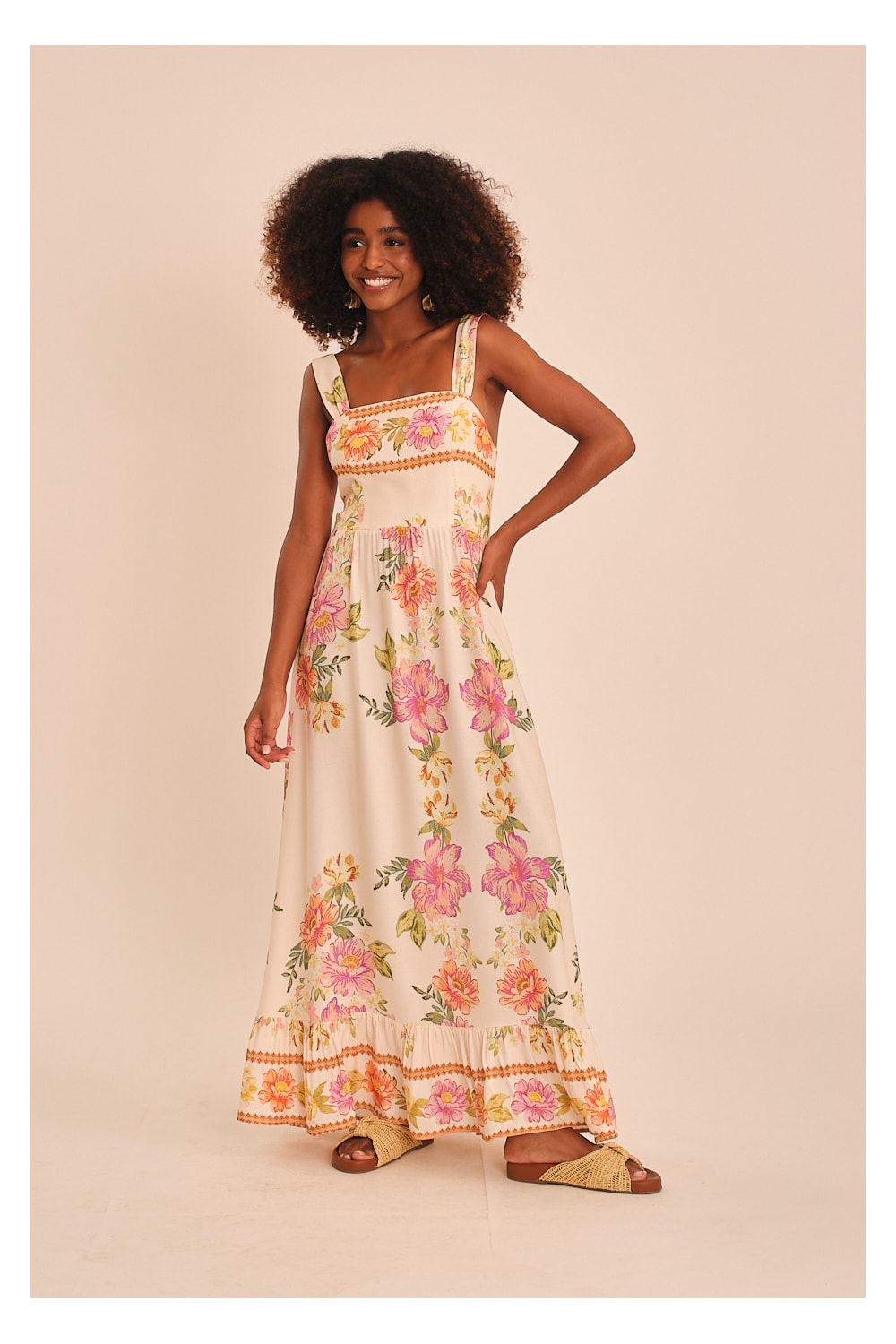 Vestido Cropped Jardim Do Deserto Estampado