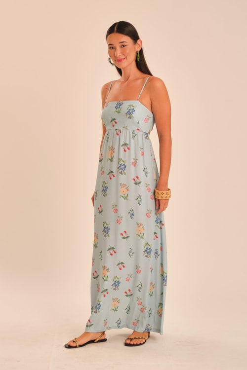 Vestido Cropped Jardim Vintage Estampado - foto 3
