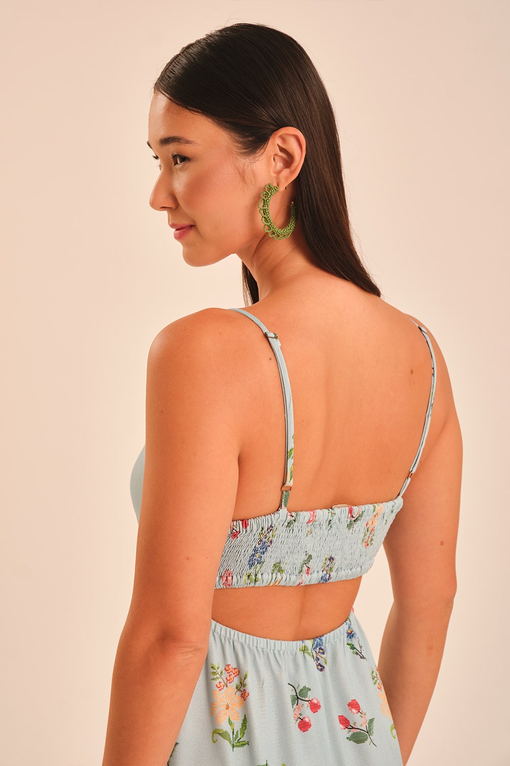 Vestido Cropped Jardim Vintage Estampado