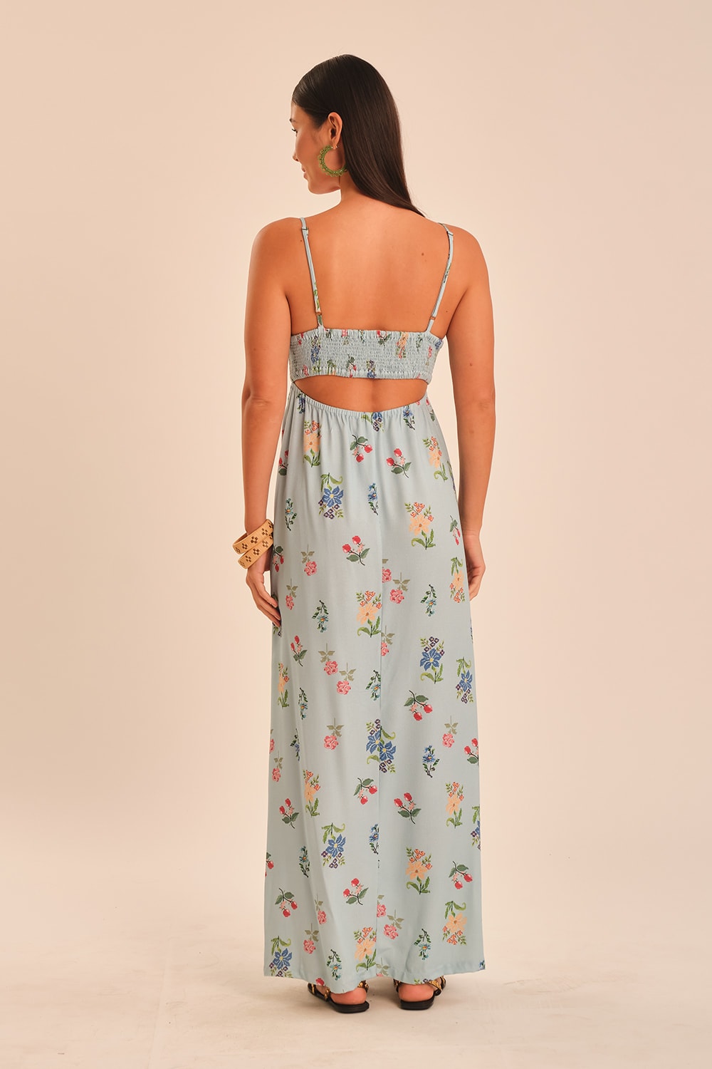 Vestido Cropped Jardim Vintage Estampado