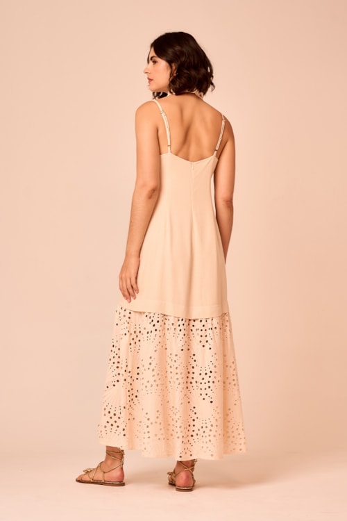 Vestido Cropped Jasmim Bege - foto 3