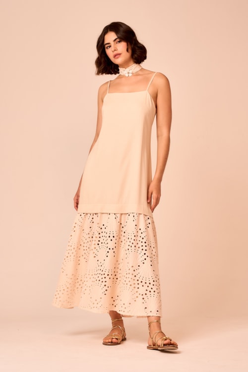 Vestido Cropped Jasmim Bege - foto 5