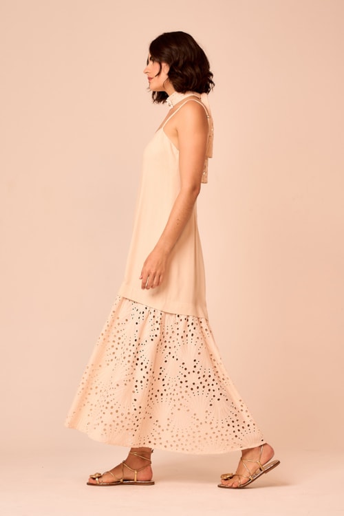 Vestido Cropped Jasmim Bege - foto 2