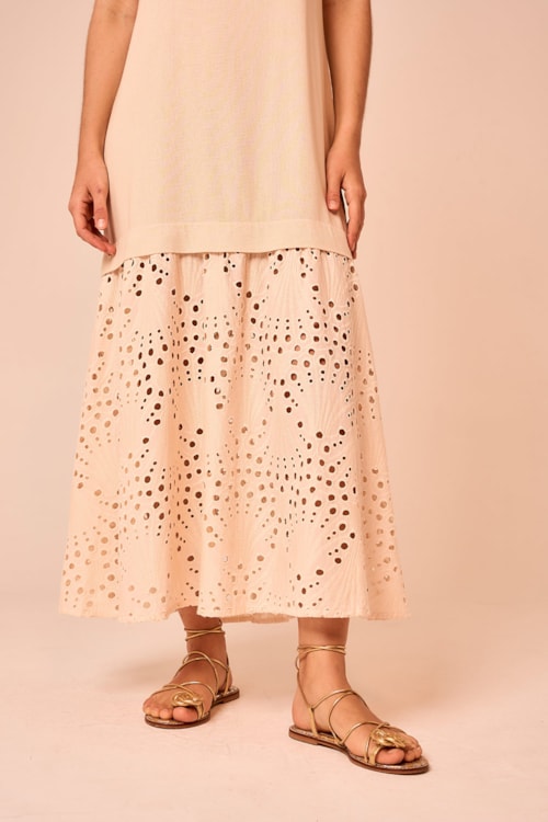 Vestido Cropped Jasmim Bege - foto 4