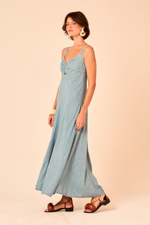 Vestido Cropped Jeans Jeans - foto 2