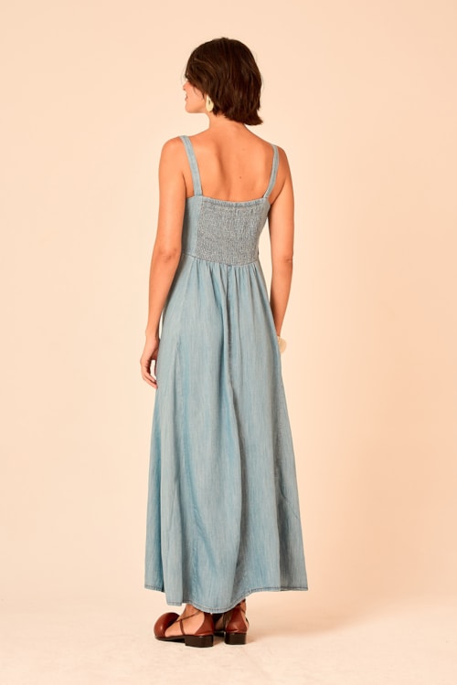 Vestido Cropped Jeans Jeans - foto 3