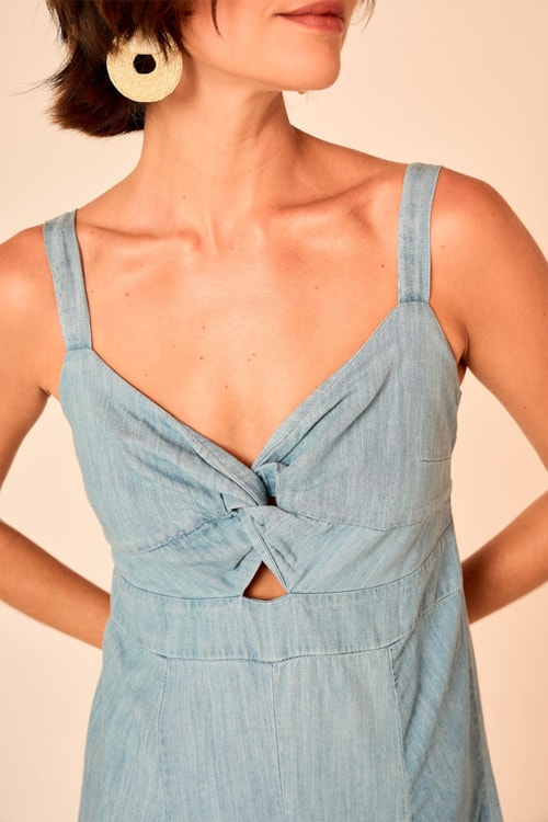 Vestido Cropped Jeans Jeans - foto 5
