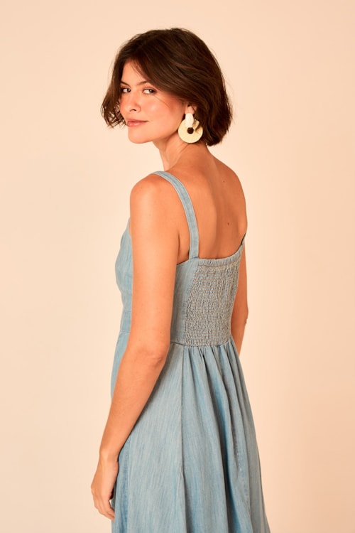 Vestido Cropped Jeans Jeans - foto 6