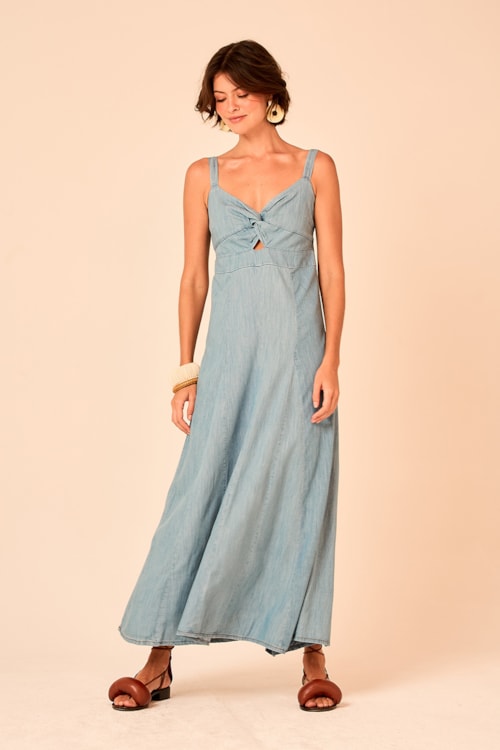 Vestido Cropped Jeans Jeans - foto 1