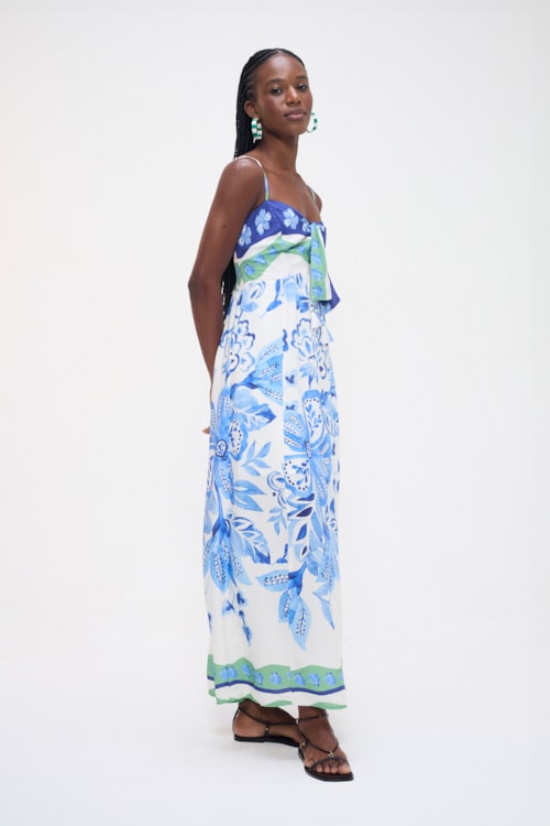 Vestido Cropped Laco Floral Pincelado Estampado - foto 2