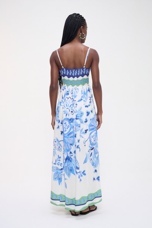 Vestido Cropped Laco Floral Pincelado Estampado - foto 4