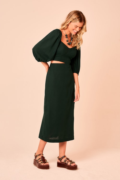 Vestido Cropped Laguna Verde Selva - foto 3