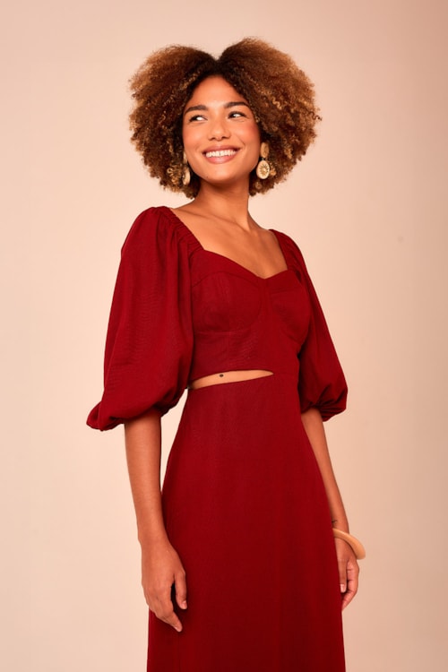 Vestido Cropped Laguna Vermelho Tinto - foto 4