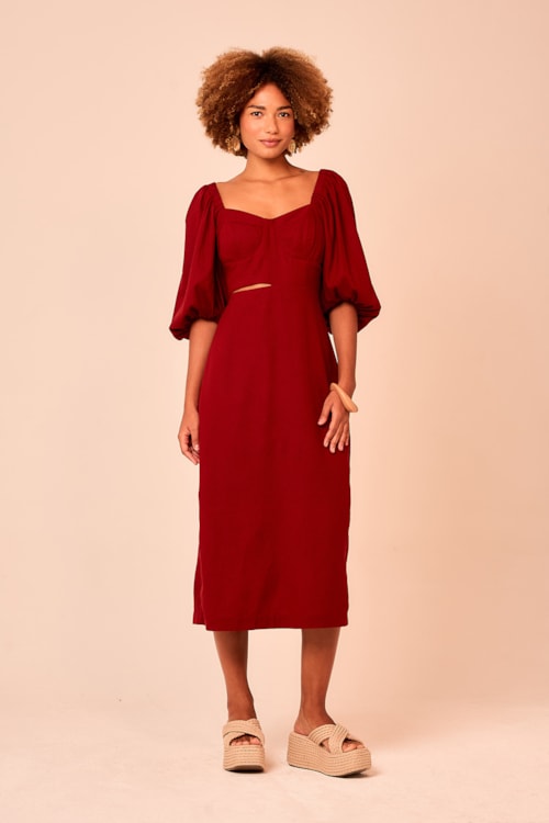 Vestido Cropped Laguna Vermelho Tinto - foto 1