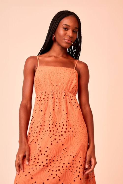 Vestido Cropped Laise Concha Caramelo - foto 4