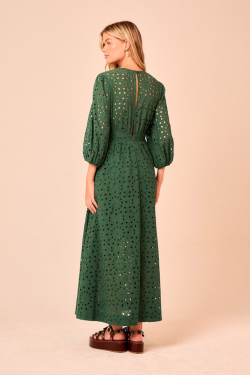 Vestido Cropped Laise Flower Verde Selva - foto 4