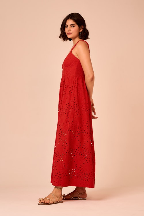 Vestido Cropped Laise Milazzo Vermelho Fogo - foto 2