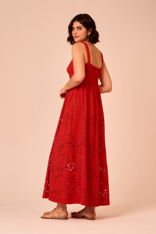 Vestido Cropped Laise Milazzo Vermelho Fogo - foto 3