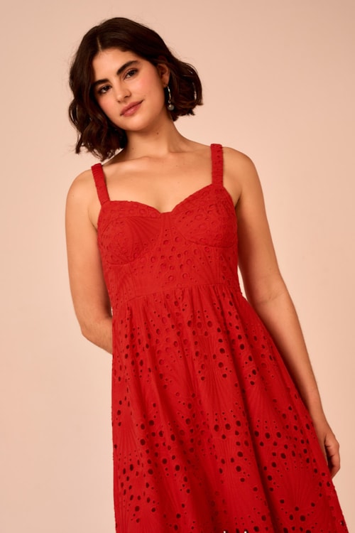Vestido Cropped Laise Milazzo Vermelho Fogo - foto 4