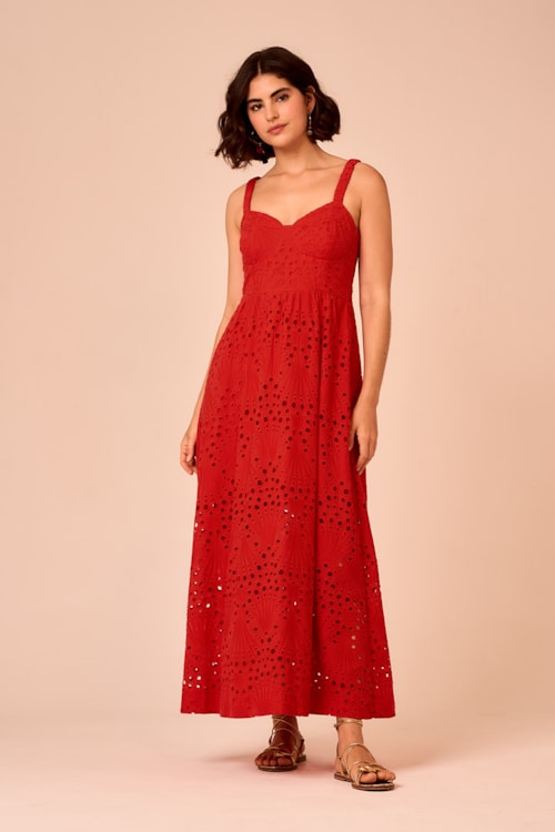 Vestido Cropped Laise Milazzo Vermelho Fogo - foto 1