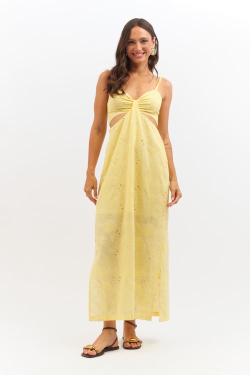 Vestido Cropped Laise Oceano Amarelo Limoncello - foto 1
