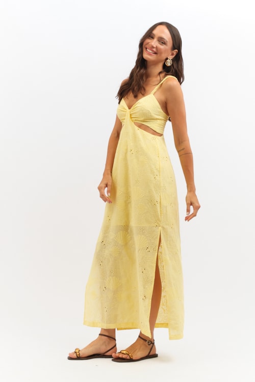 Vestido Cropped Laise Oceano Amarelo Limoncello - foto 3