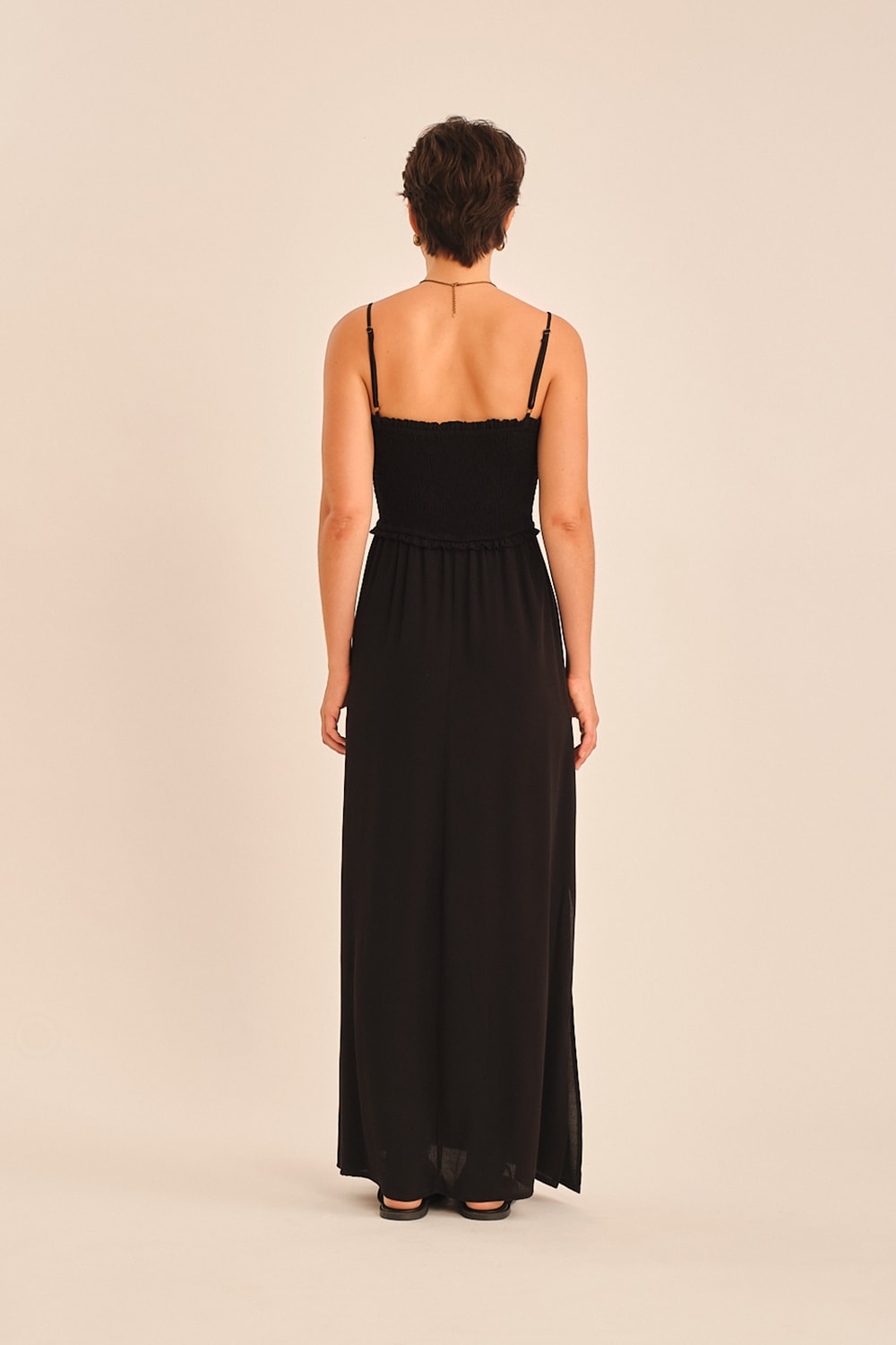Vestido Cropped Lastex Preto