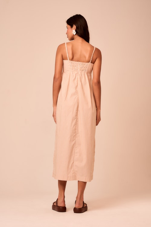 Vestido Cropped Listra Encanto Areia - foto 3