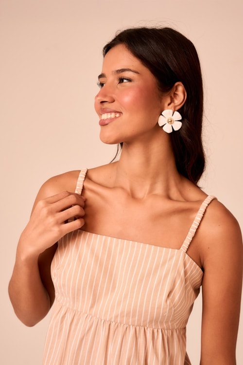 Vestido Cropped Listra Encanto Areia - foto 4