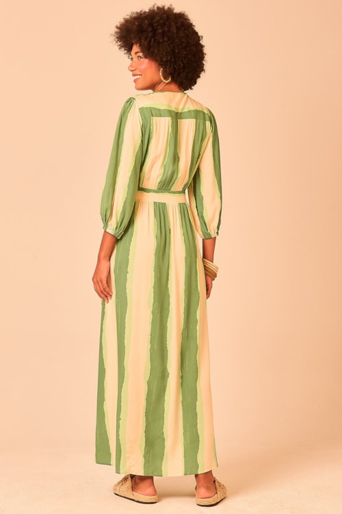 Vestido Cropped Listras Aquarela Estampado - foto 4