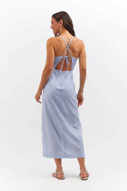Vestido Cropped Listras Sardenha Azul Ceu - foto 4