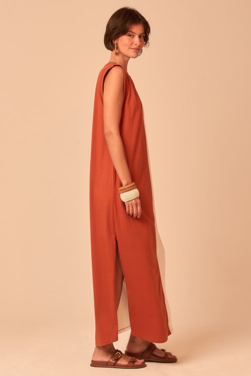 Vestido Cropped Malha Bicolor Bicolor - foto 3