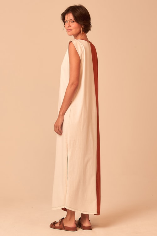 Vestido Cropped Malha Bicolor Bicolor - foto 4
