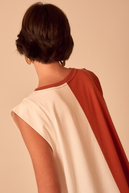 Vestido Cropped Malha Bicolor Bicolor - foto 6