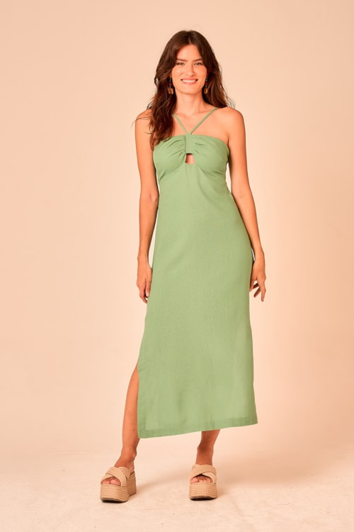 Vestido Cropped Malta Verde Wasabi - foto 4