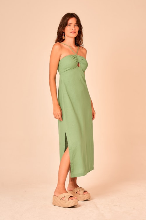 Vestido Cropped Malta Verde Wasabi - foto 3
