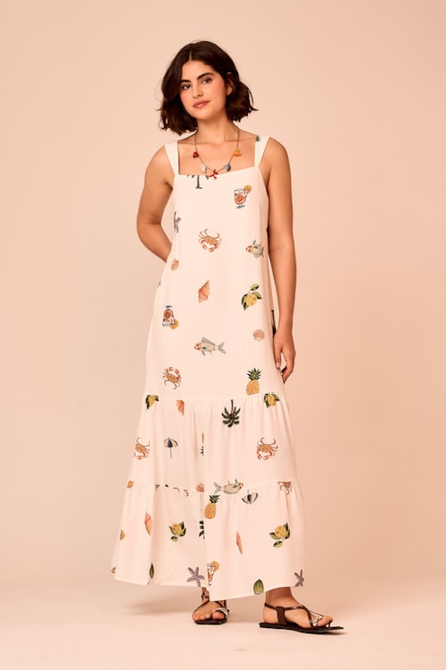 Vestido Cropped Mistura Boa Estampado - foto 1