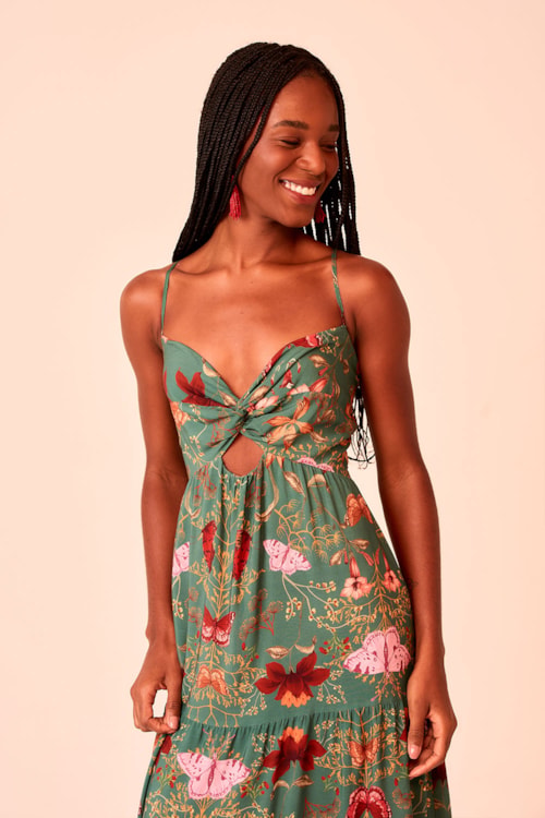 Vestido Cropped Natureza Espelhada Estampado - foto 2