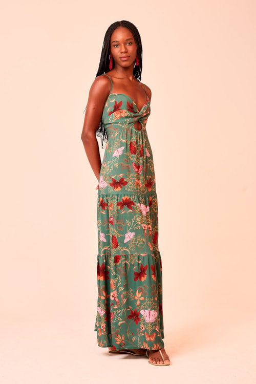 Vestido Cropped Natureza Espelhada Estampado - foto 1