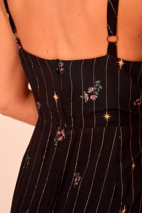 Vestido Cropped Natureza Vintage Lurex Estampado - foto 4