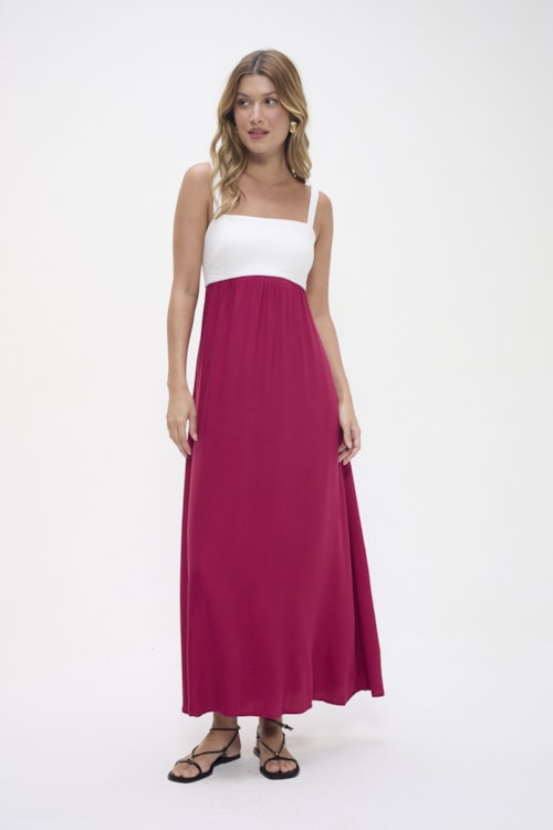 Vestido Cropped Nautico Color Ameixa - foto 1