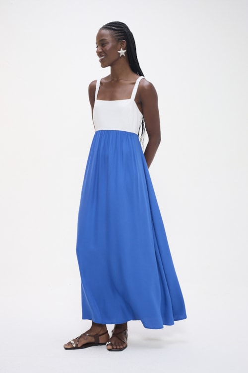 Vestido Cropped Nautico Color Azul Gruta - foto 2