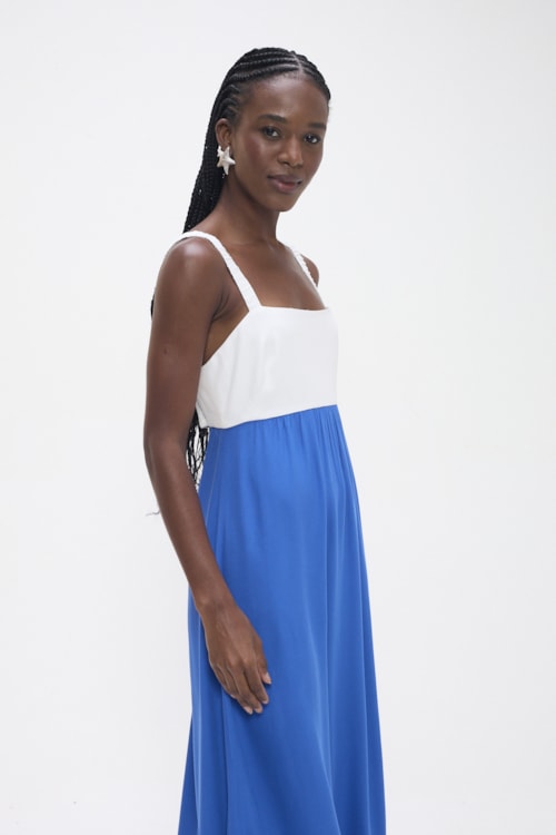 Vestido Cropped Nautico Color Azul Gruta - foto 3