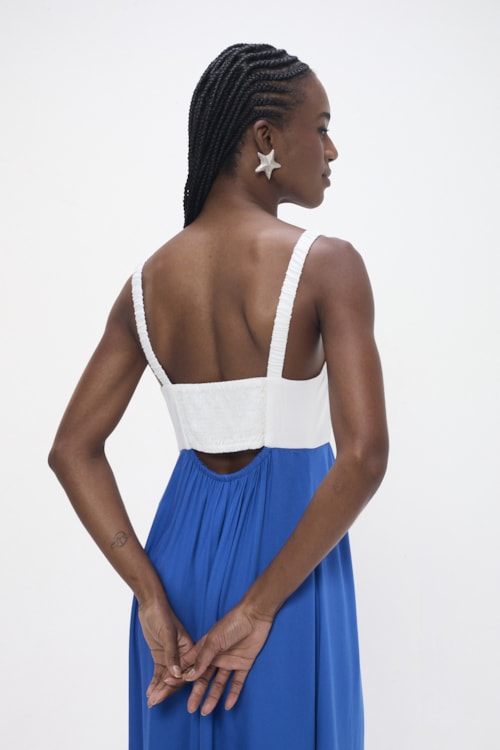 Vestido Cropped Nautico Color Azul Gruta - foto 5